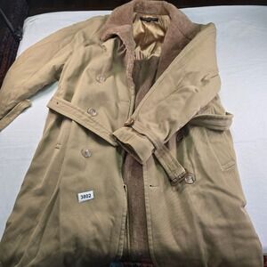 VtG Brooks Brothers Men's Tan Double Breasted Trench Coat w/Lining Sz 42 Classic